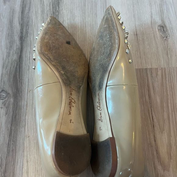 Sam Edelman 8.5 Savana Nude Spike Studded Pointed Ballet Flats - Picture 8 of 11